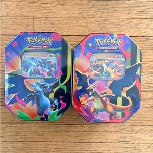2 FACTORY SEALED Pokemon Mega Charizard EX Tin 4 pack